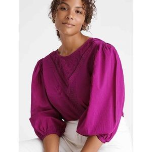 Farm Rio for Anthropologie Kelsie Puff Sleeve Top